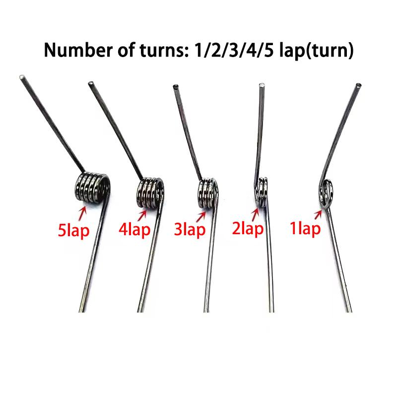 Wire diameter 1.5mm 304SUS Left Torsion Spring Return And Reset V-shaped Spring Left Rotation Spring laps1/2/3/4/5lap 5PCS
