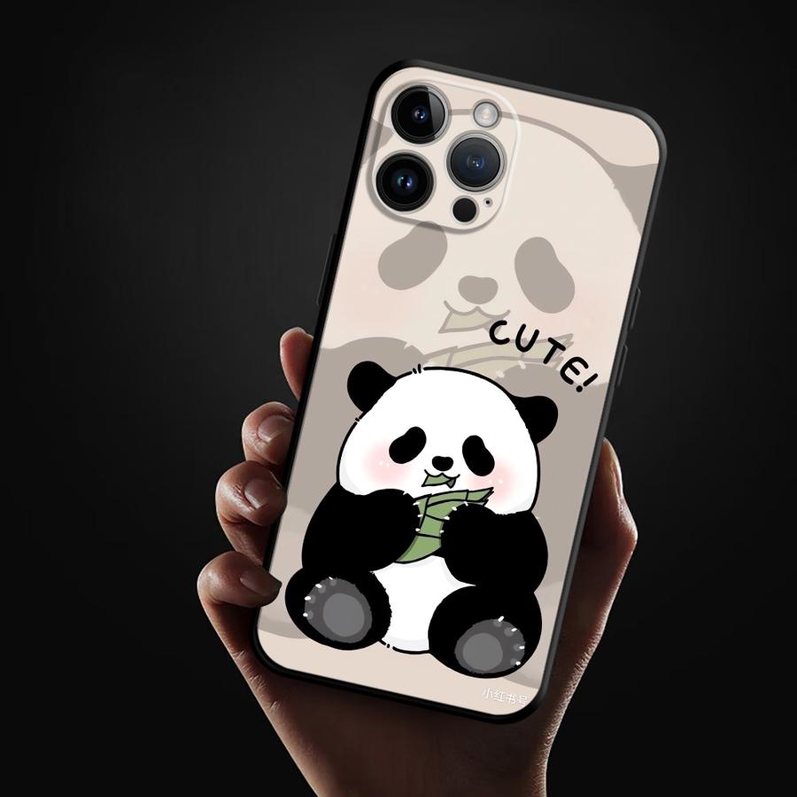 Cartoon Cute Panda Phone Case for Apple iPhone 17 Pro Max 15 Pro 7 8 XR XS MAX 12 16 Air 13 17e 11 14 Funda Phone Cover