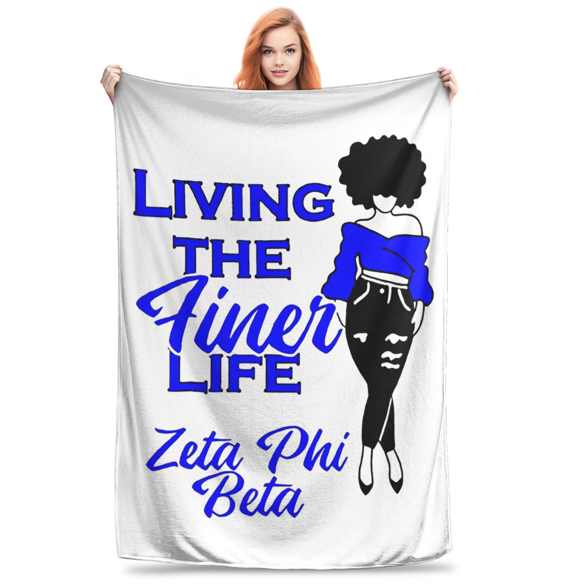 

Zeta Phi Beta Sorority Logo Blankets Portable Flannel Sofa Throw Blanket for Home Bedroom Office Throws Bedspread Quilt 30x40in
