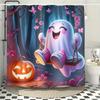 """Charmant Halloween Geister Duschvorhang - Perfekt Für Gruselige Badezimmer Deko""". Hochwertiger Stoff sorgt für Langlebigkeit und Festlichkeit