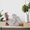 JYL TS/045,Creative Resin Craft Rooster and Hen Figurine for Office Decor Cute Stress Relief Gift