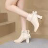 Fashion Heeled Female Short Shoes Square Toe Leather Booties Autumn Winter Designer Luxury New in Chic and Elegant Women's Ankle Boots