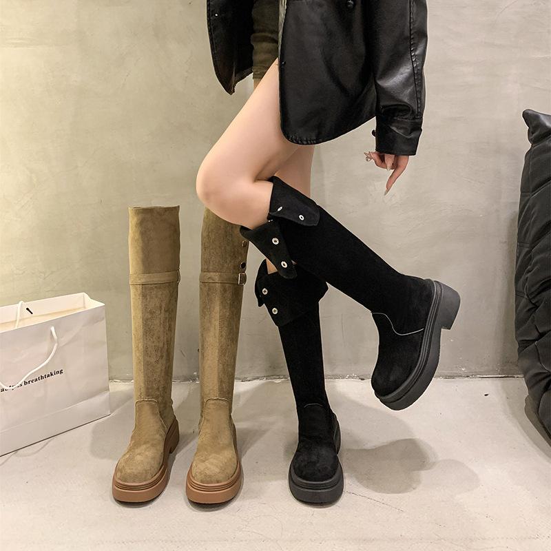 Boots Women's Autumn 2025 Versatile Skinny Retro Temperament Thickness High Over Knee Fashion Boots