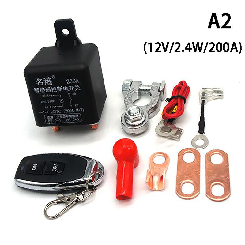 12V Relay Battery Switch Remote Control Battery Disconnect Cut Off Isolator Switch Anti-Theft With Remote Control Switch Fobs
