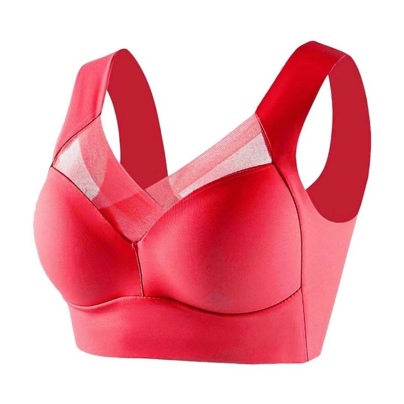 Large size underwear gathers without steel ring bra women's comfortable seamless underwear sports beautiful back integrated underwear