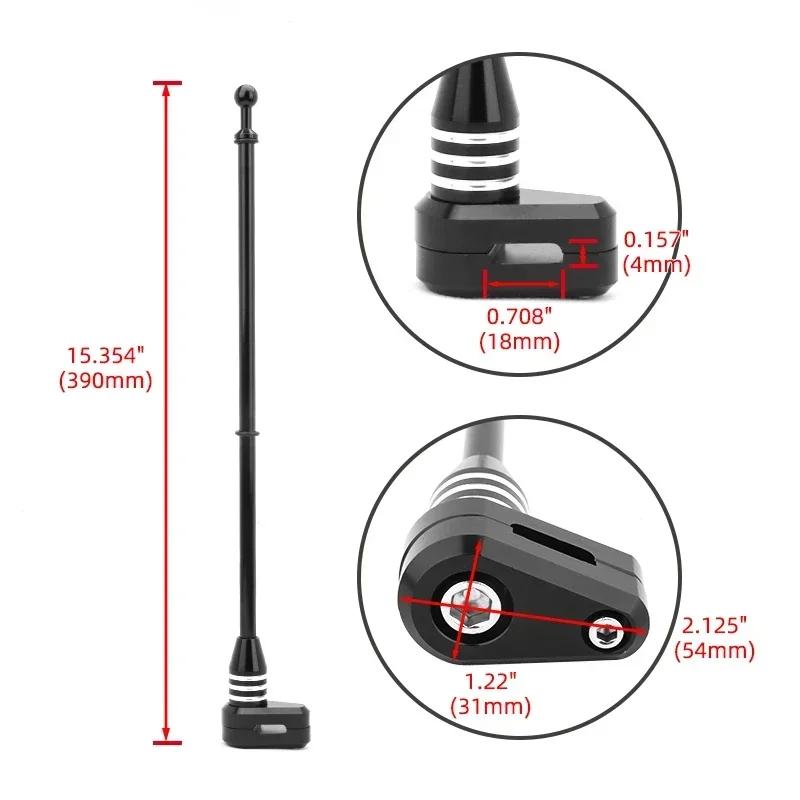 Accessori per Moto Asta Portabandiera con Base Montaggio Posteriore Laterale Portapacchi Decorazione Per Harley Sportster Touring FLHT Road King Glide