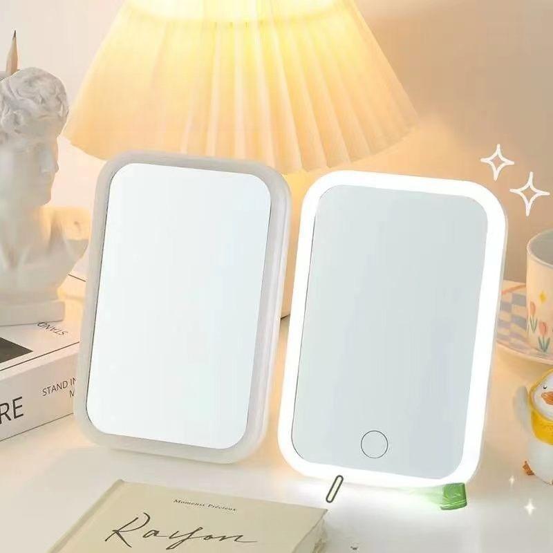 Mirror, Makeup Mirror, Led Light, Small Mirror for Student Dormitories, Desktop, Ins High Appearance Level, Large Desktop Light