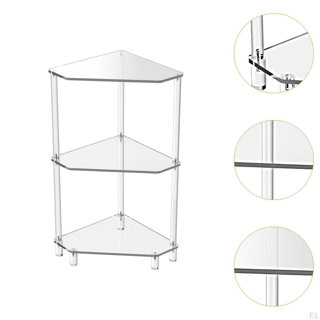 Eckbeistelltisch, End-3-Etagen-Regalständer für Restaurant, Nachttisch, Schlafzimmer, Badezimmer