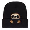 Cute Sloth Embroidery Knitted Cap For Autumn And Winter Outdoor Women Men Warm Beanie