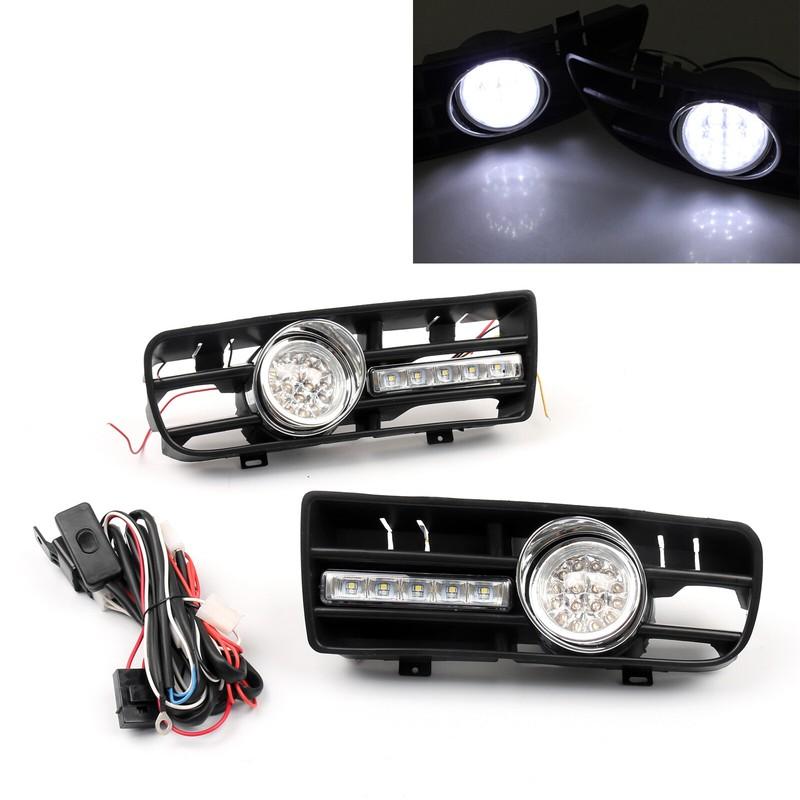 

2x Противотуманная фара 5 LED Решетка переднего бампера Лампа ДХО Для 99-04 VW Golf MK4 GTI TDI