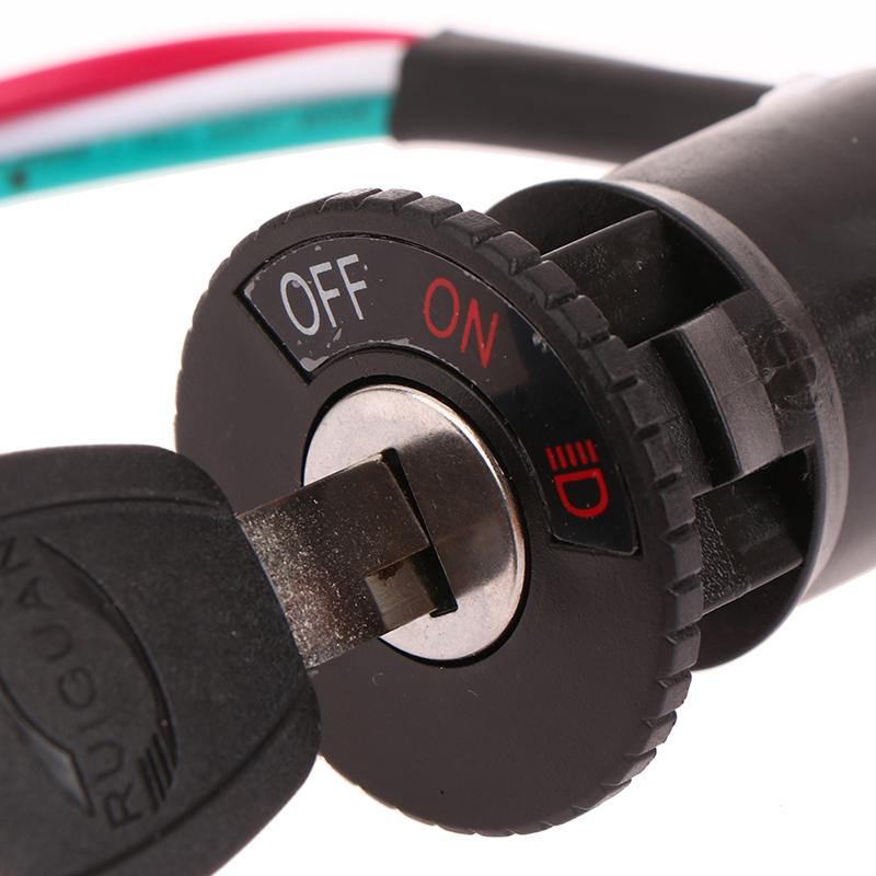 1Set Universal Motorcycle E-Bike Ignition Switch Key With Wire For Motorcycle Electric Bike Scooter Accessories