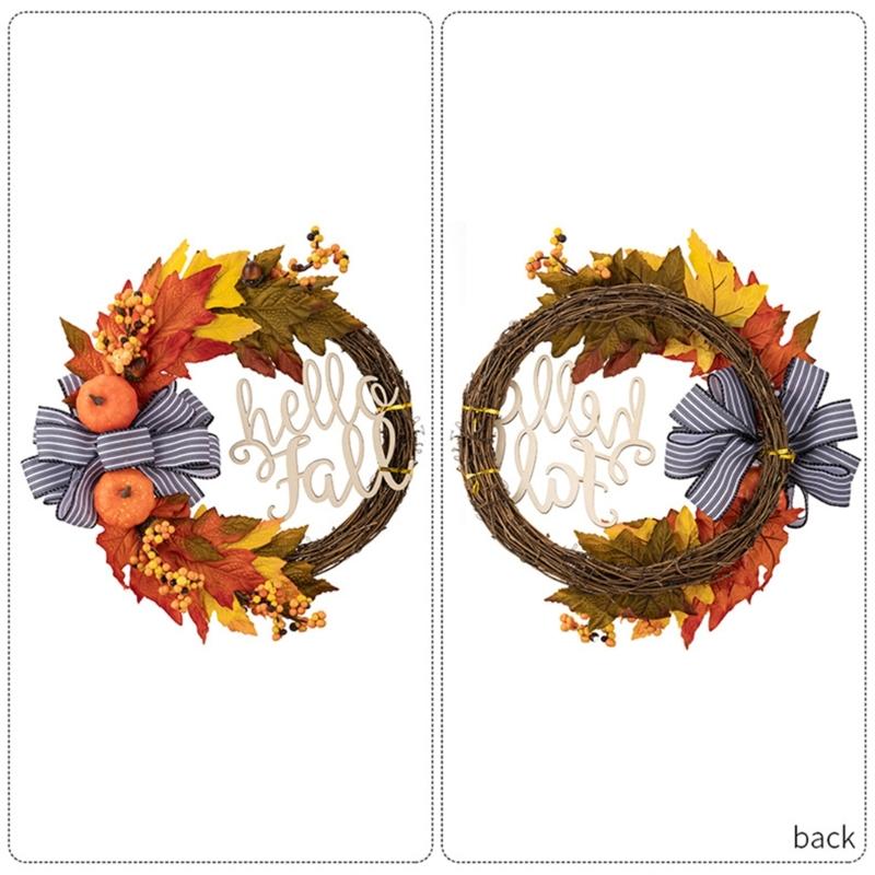 Fall Season Artificial Wreath Decors Decorative Wreath Hangings For Autumn Celebration Welcoming Touch Flower Rings