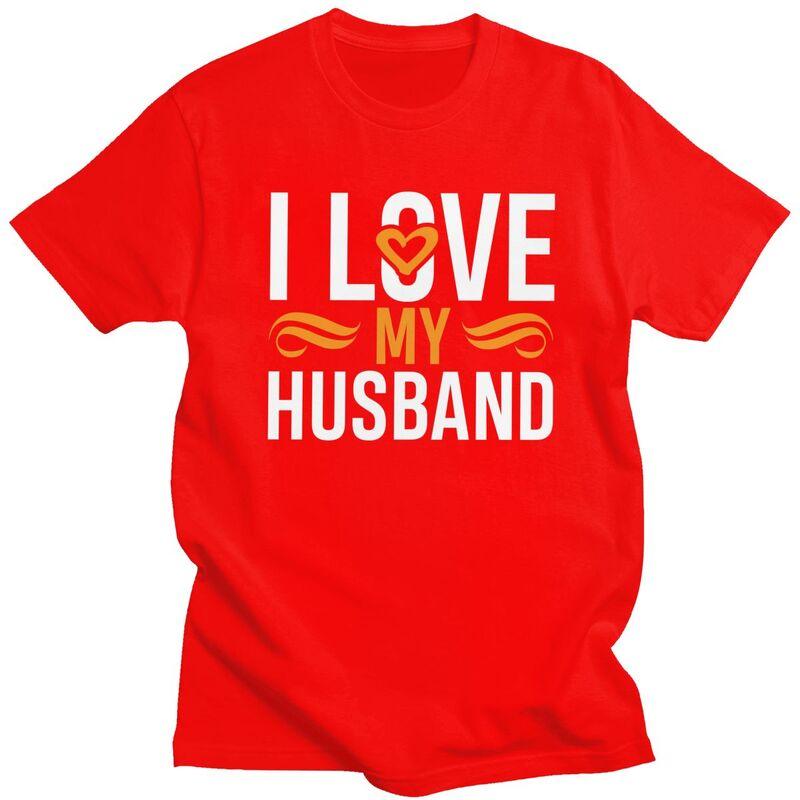 Individuelle Herren I Love My Husband T-Shirts Kurzarm Baumwoll-T-Shirts T-Shirt Lässiges T-Shirt Slim Fit Kleidung