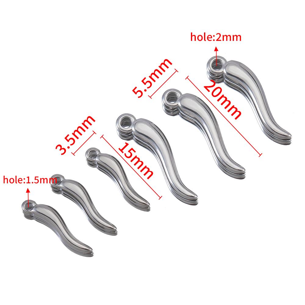 5pcs Stainless Steel Pepper Charms 15mm 20mm Enamel Vegetables Earrings Pendant for Necklaces DIY Jewelry Findings Supplies Bulk