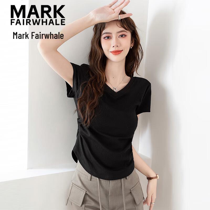 MARK FAIRWHALE Women s V-Neck Slim Fit Flutter Sleeve T-Shirt 3XL