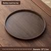 Japanese Style Dark Walnut Finish Bamboo Tea Tray