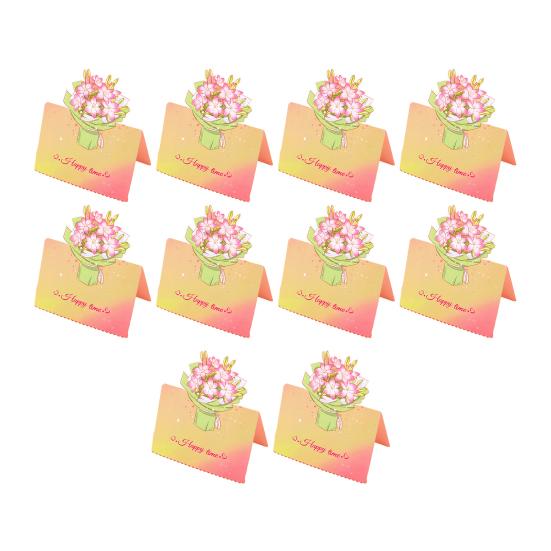 Holiday Blessing Card 10Pcs 3D Bouquet Greeting Card, Thank You Best Wishes Folding Floral Note for Mother's Day Father's