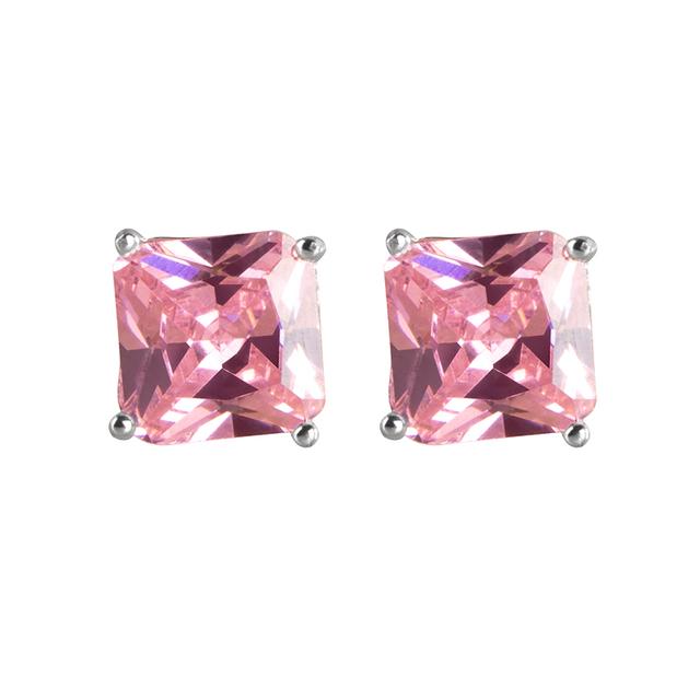 

Серьги-гвоздики Cellacity из 100% стерлингового серебра 925 пробы, 7*7 мм, турмалин Параиба для женщин, сверкающие ювелирные изделия для свадебной вечеринки, подарок розовый