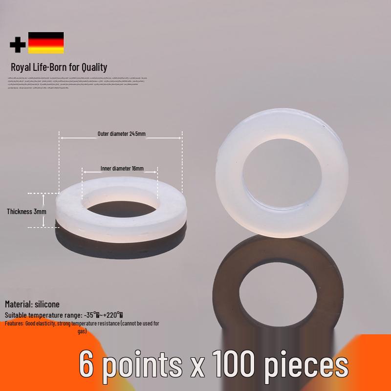 4-6 Minute Silicone Waterproof Gasket Seal for Water Heaters & Showers - Black Nitrile Rubber, Thickened Flat Washer