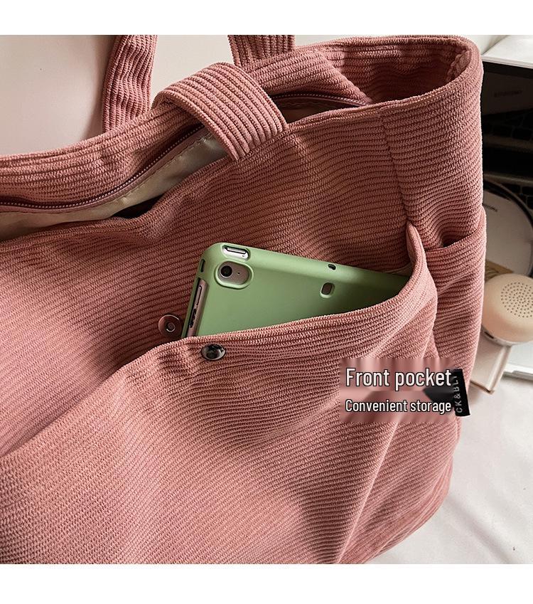 Versatile Canvas Tote - Large Capacity Shoulder Bag for Students