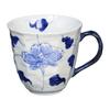 Hamato Arita Ware Soutagama Dyed Peony Chamfered Mug Blue 302077