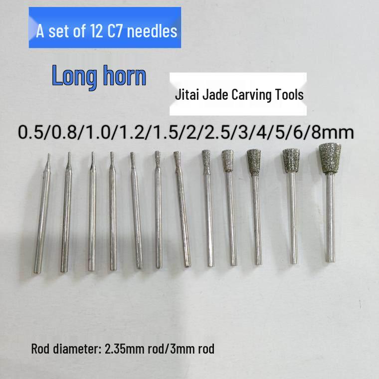Diamond Jade Carving Tool Set: Polishing & Grinding Needles for Stone