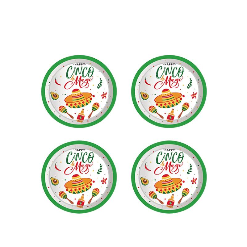 Mexico Fiesta Cactus Theme Party Disposable Tableware Paper Plates Cup Napkins Taco Balloon Mexican Party Favors Decor Supplies