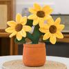 Simulation Flower Creative Succulent Plush Toy Simulation Sunflower Potted Plant Home Decoration Doll