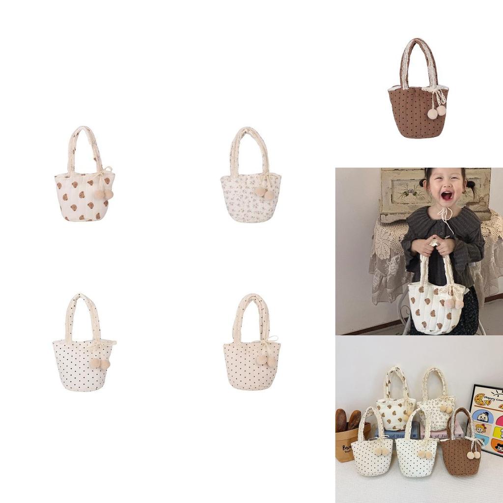 Kids Shoulder Bag Cute Cotton Cartoon Water Bucket Bag For Childrens Daily Use