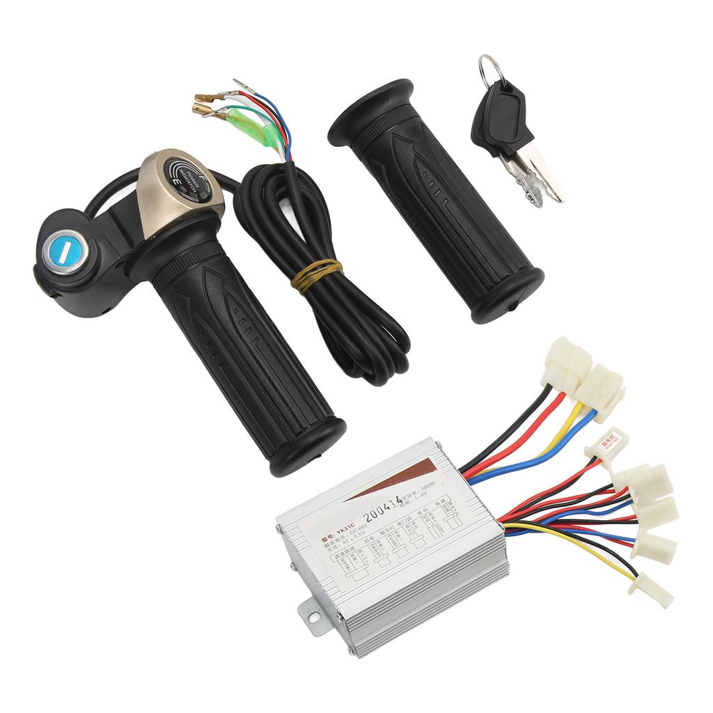 DC48V 500W Brushed Speed Controller Kit with Locking Throttle Twist Grip Power Display for Electric Bike