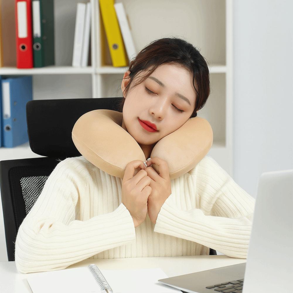 Soft Plush U-shaped Pillow Portable Neck Support Pillow Cute Travel Pillow Long Flight
