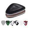 Guitar Picks Holder Case Bag PU Synthetic Leather with 6pcs Celluloid Picks String Instrument Accessories
