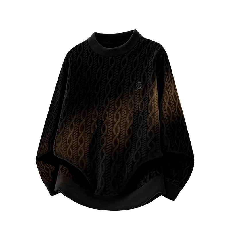 Oversize-Sweatshirt für Damen mit Zopfmuster, geprägtem Strickmuster und Rundhalsausschnitt – lässiger Pullover