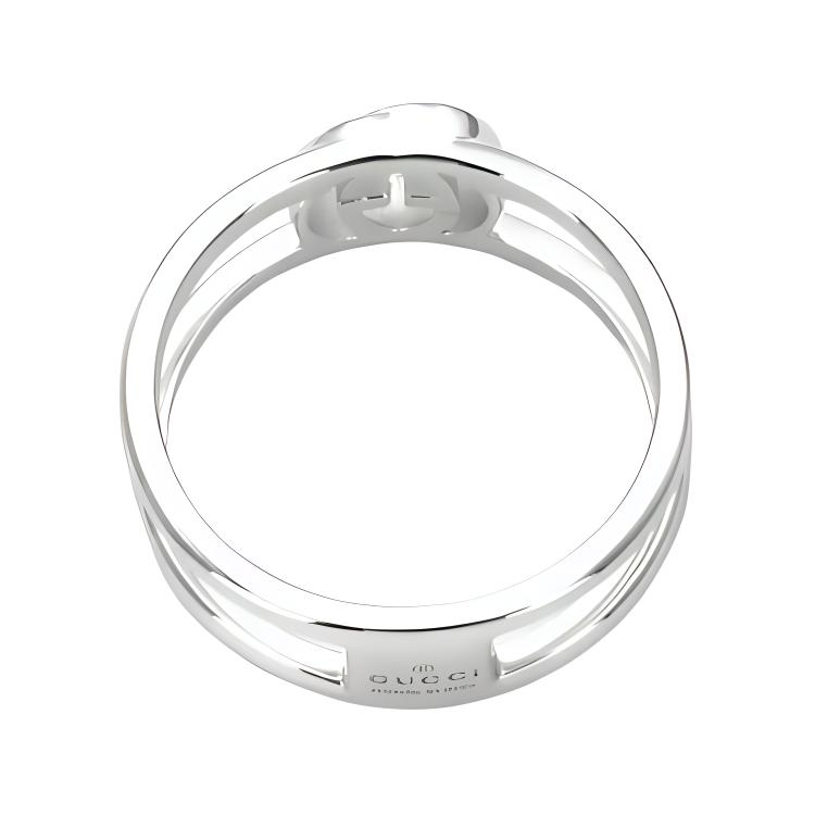 Gucci Interlocking Double G Pattern Ring Unisex jewelry Silver 298036J8400810615