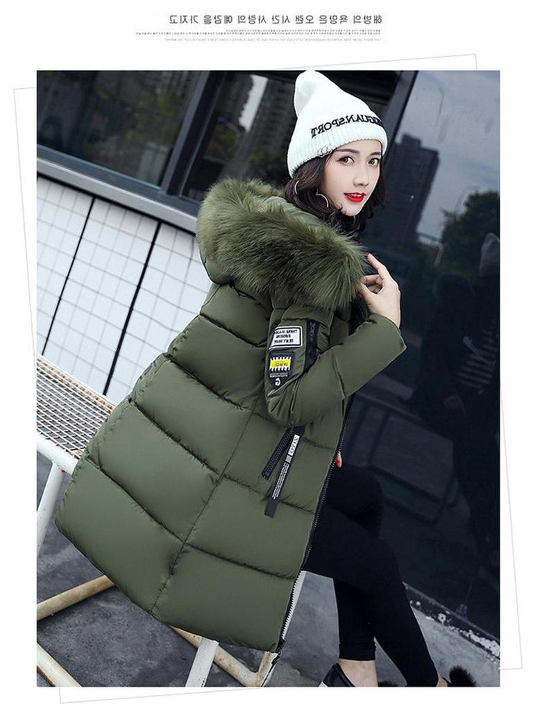 Winter New Thick Plus Size Long Sleeve Cotton Coat Women Korean Style Imported Slim Fit Hooded Printed Cotton Jacket Women