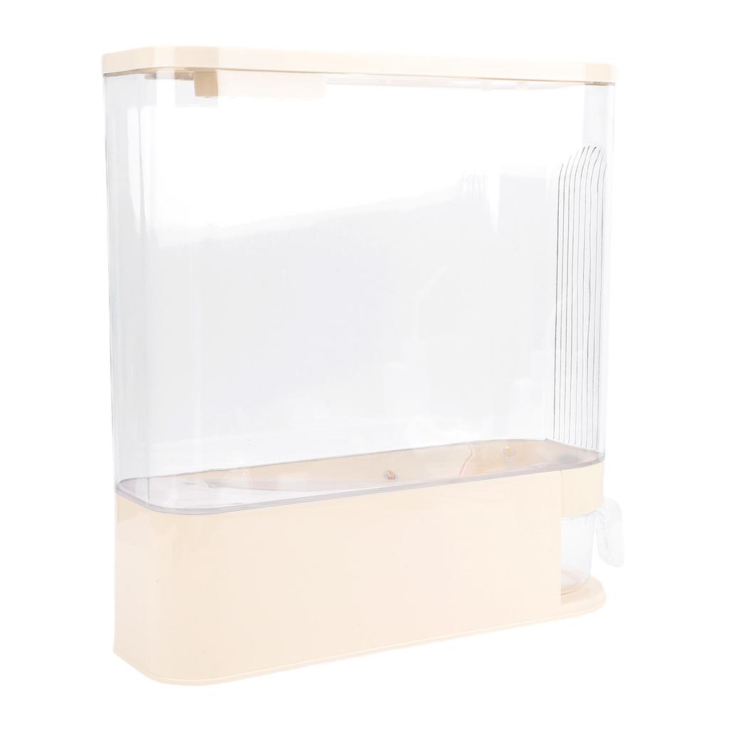 Rice Dispenser with Cup PP Sealed Slim Dry Food Storage Grain Container Bin for Pantry Home Kitchen Organization