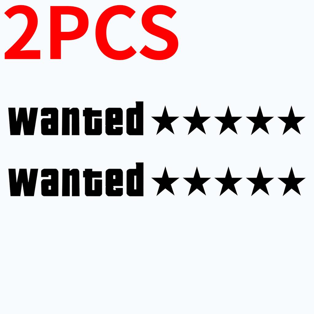 2PCS Wanted Motorcycle Stickers, Waterproof Vinyl Decals for Fuel Tank Windshield Car Bumper