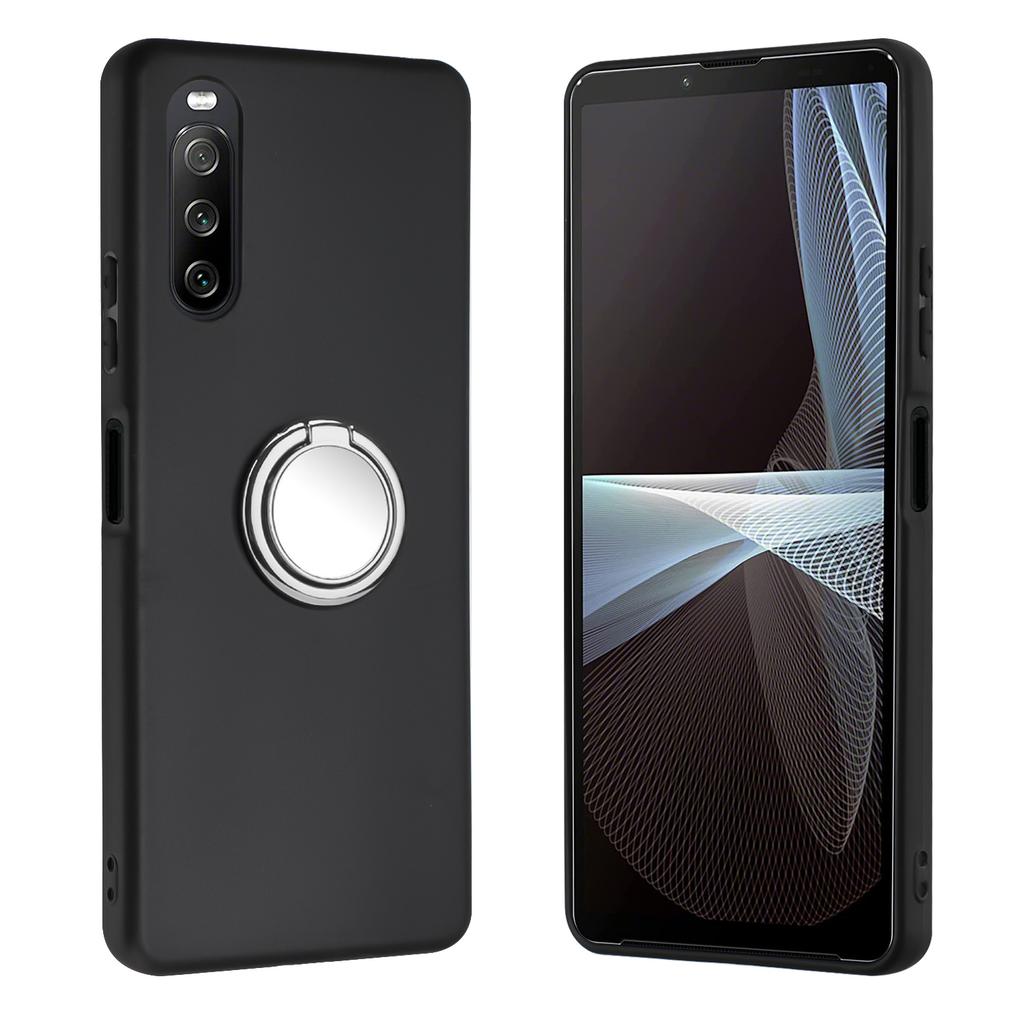 For Sony Xperia 10 VI TPU Case Ring Kickstand Matte Phone Cover Work With Magnetic Car Holder