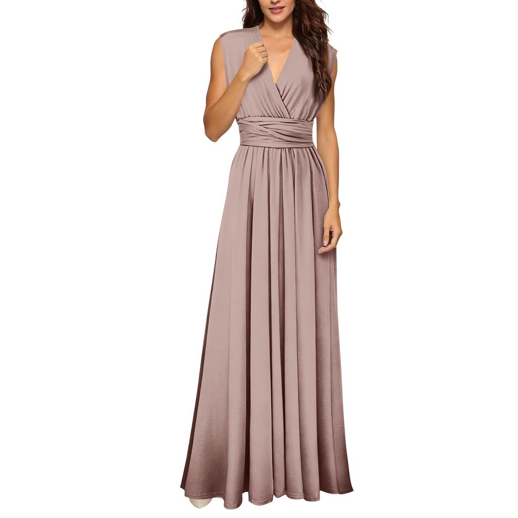 Women's Versatile Multi-Strap Cross-Back Sexy Bandage Dress Long Gown