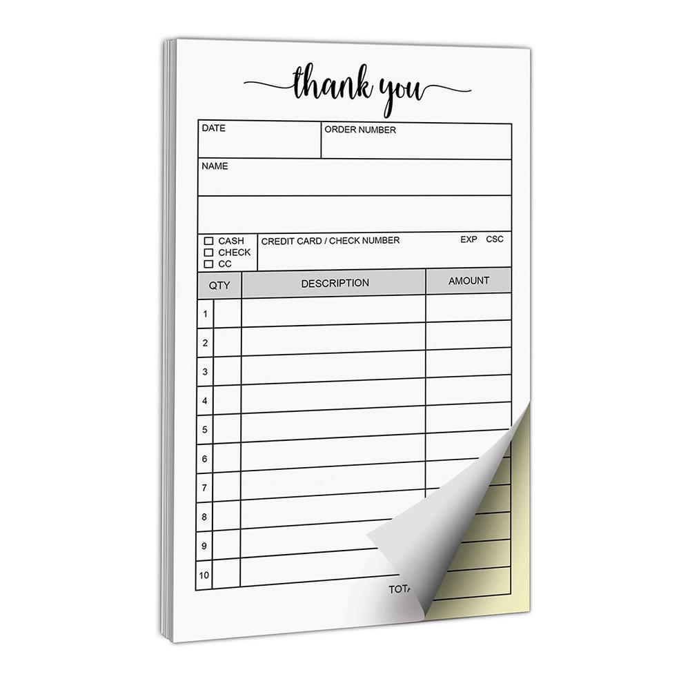 

Bview Art 2-Part Carbonless Receipt Book - Duplicate Sales Order & Invoice Pad for Small Business SMB Use