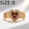 1PC, European and American Fashion-Copper inlaid with zirconia-Heart-shaped ring-Unisex, fashionable and unique, suitable for party wear, daily wear,