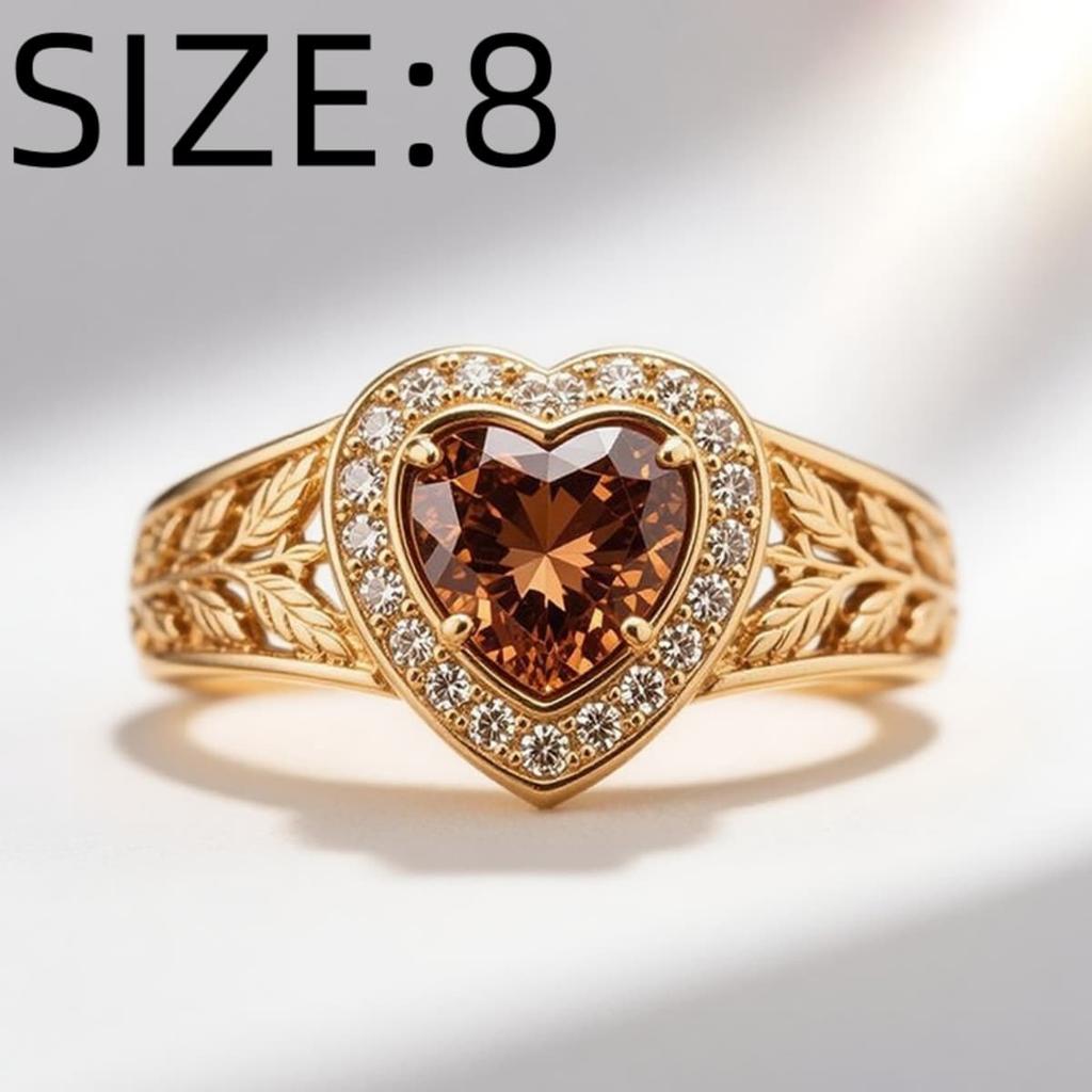 1PC, European and American Fashion-Copper inlaid with zirconia-Heart-shaped ring-Unisex, fashionable and unique, suitable for party wear, daily wear,