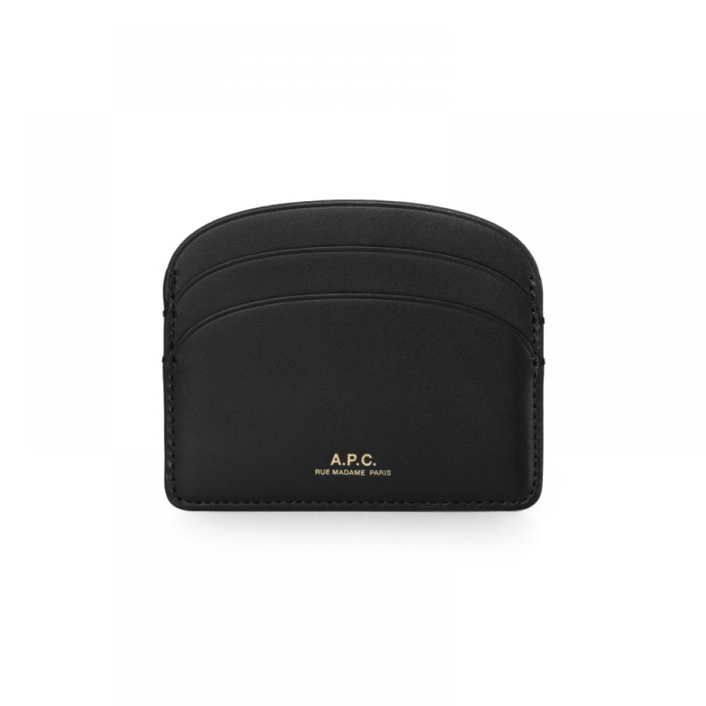 A.p.c. Demi Lune Half Moon Card Wallet Pxawv F63270 Lzz Noir
