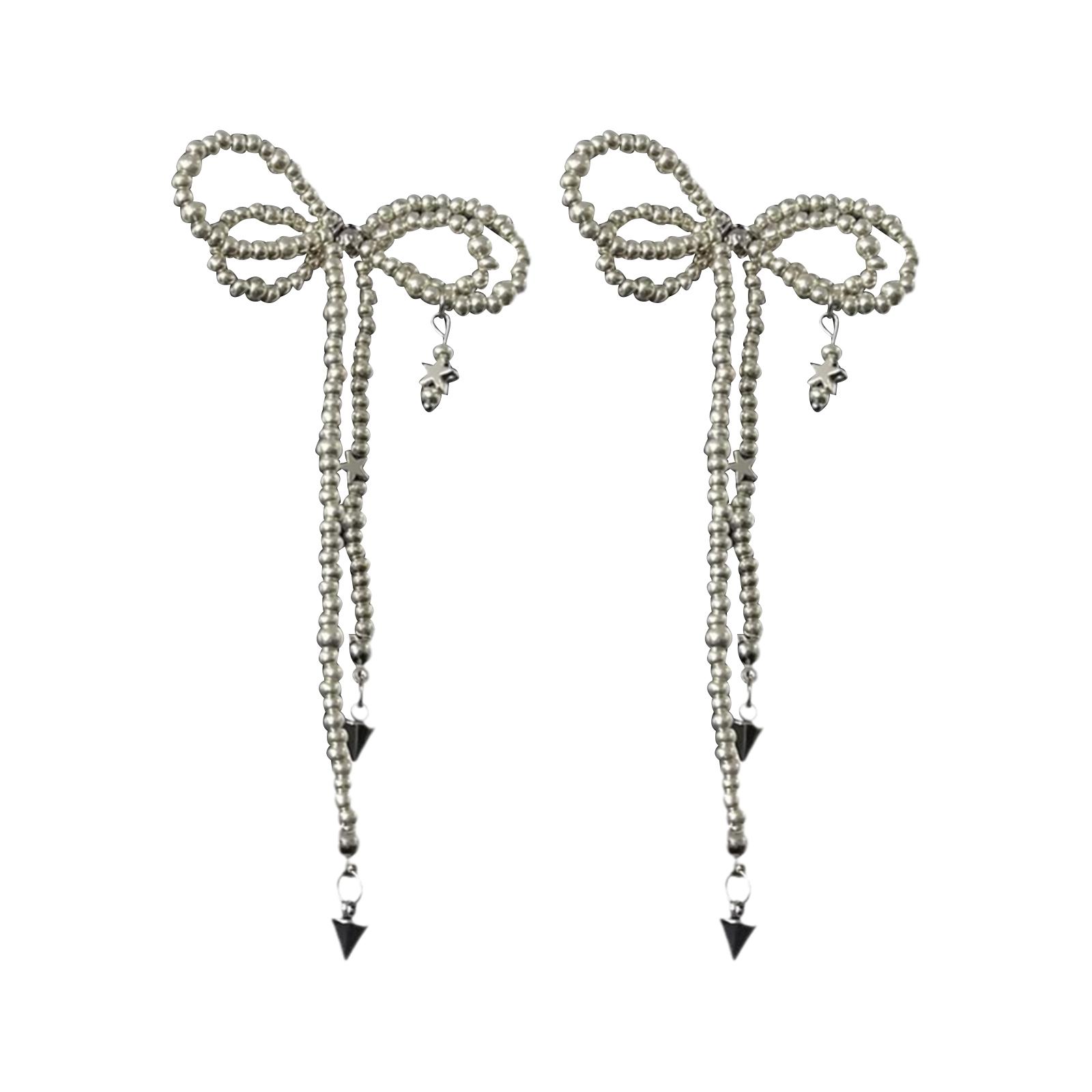 

Элегантное ожерелье из бисера с искусственным жемчугом, колье-очарование, серьги регулируемой длины, идеально подходящие для повседневной носки и вечеринок B