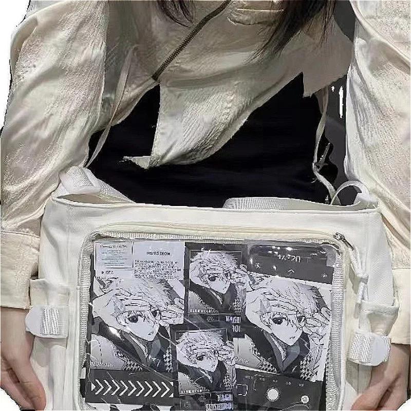 Japan Style Badge DIY Decoration Crossbody Bag New Transparent Postcard Display Shoulder Women Anime Expo Class Tote Itabag