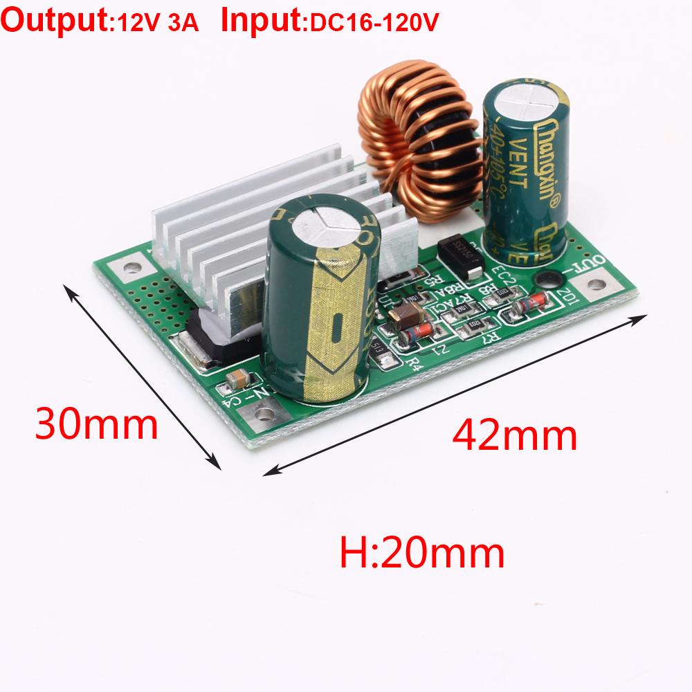 DC-DC 9/16V-90/120V Step-down Module Outputs 5V/12V 3A Voltage Conversion Module