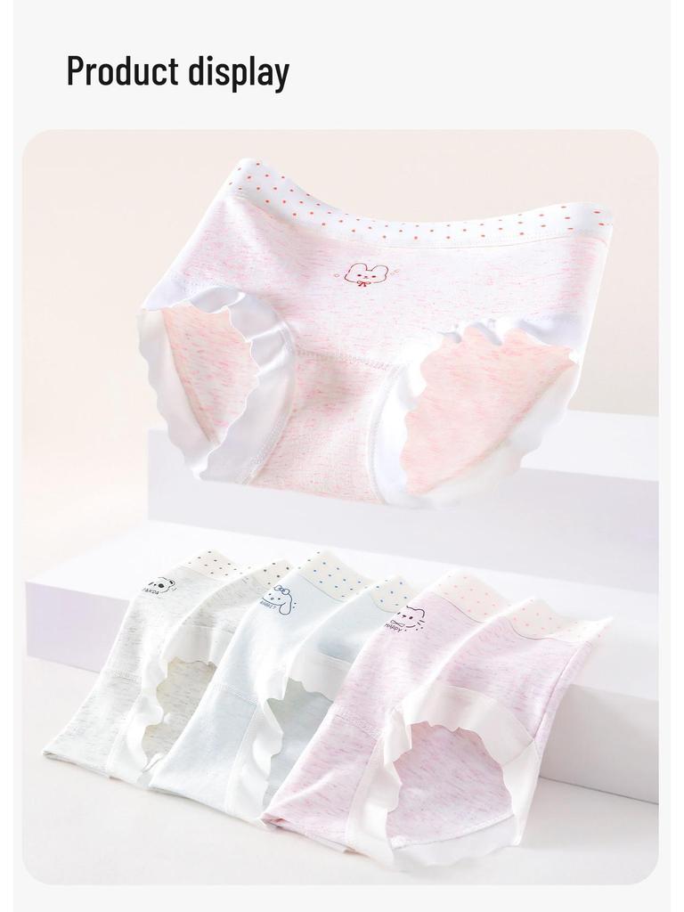 Girls' Pure Cotton Triangle Panties - Antibacterial Underwear for Preteens and Teen Girls