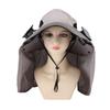 Solar Fan Hat Multifunctional Rain Proof Neck Flap Adjustable Air Volume Fishing Hat with Solar Fan