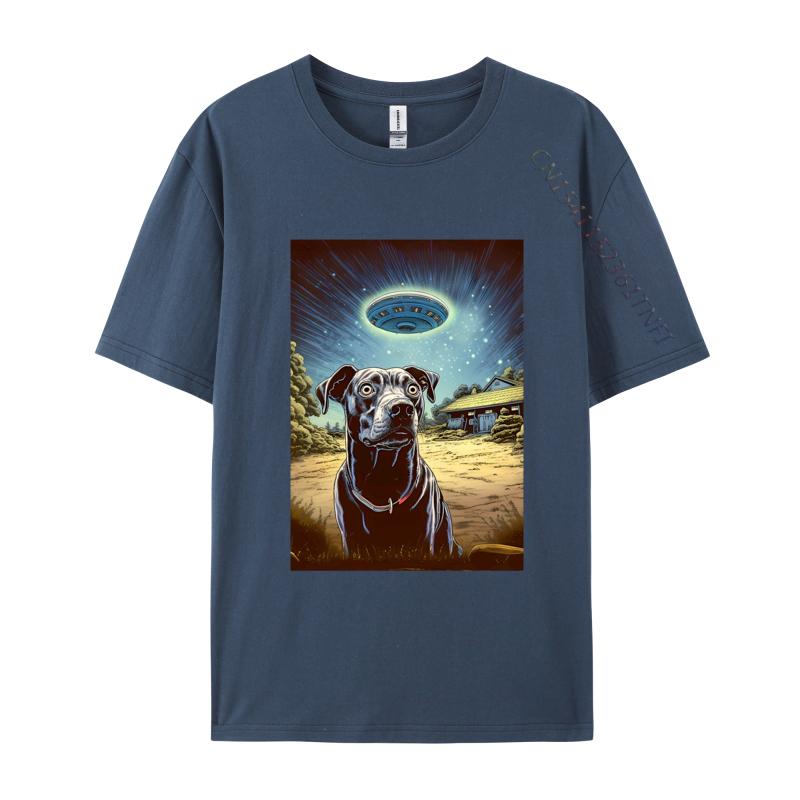 My Dog Thinks Ufos Are Real On A Dark Tshirt Men Clothing Tops Plus Size Pure Cotton ONeck T Shirts