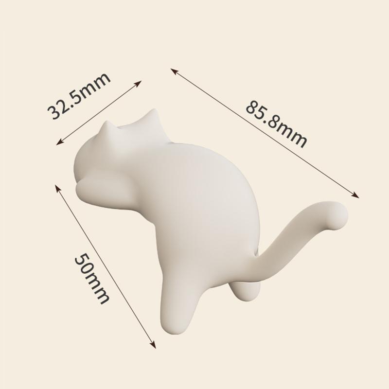 3Pcs Cute Portable Cat Bag Hook Hanger Table Hook Handbag Backpack Travel Bag Organizer Holder Home Office Decor Desk Side Hooks